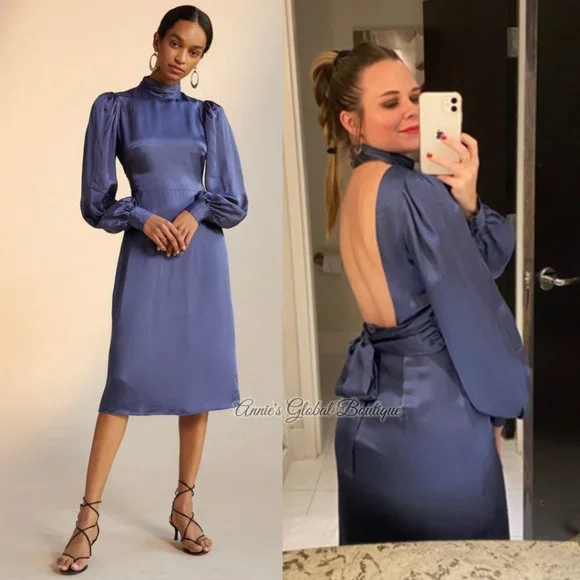 RARE NWT ANTHROPOLOGIE HUTCH Open-Back Midi Dress. Halter Neck. Size 2 - Picture 1 of 16